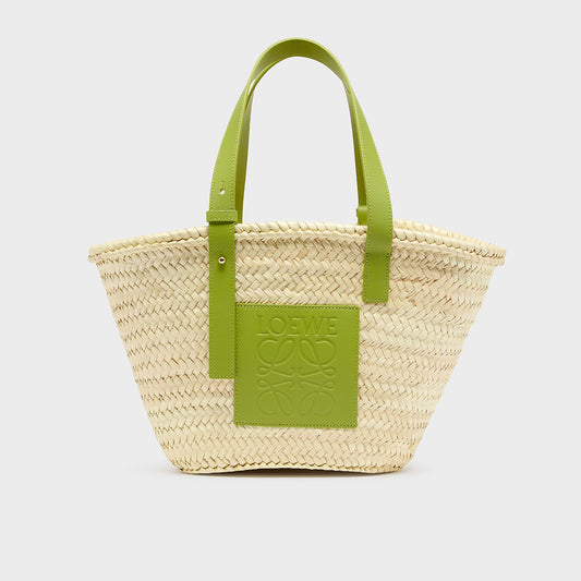 Medium Basket Bag in Natural Meadow Green [ReSale]