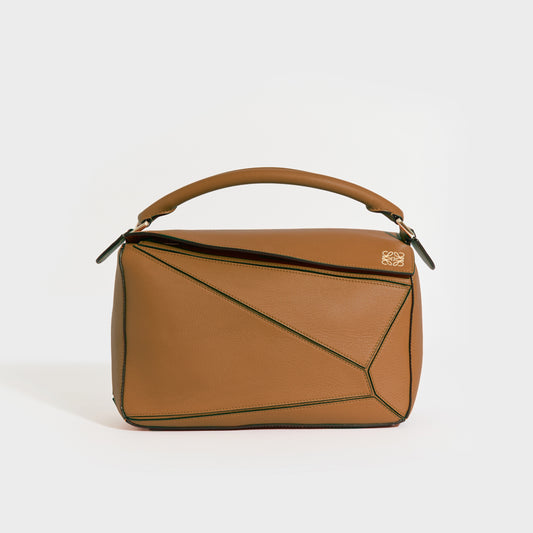 Puzzle Medium Smooth Leather Bag in Light Tan