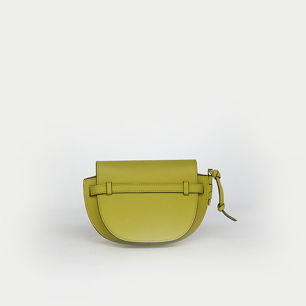 Gate Mini Crossbody Bag in Lime Green Leather