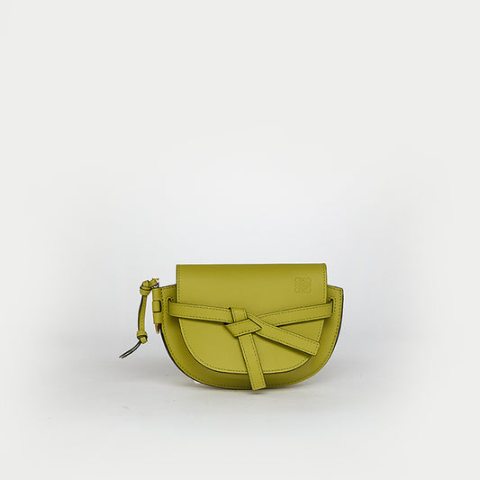 Gate Mini Crossbody Bag in Lime Green Leather