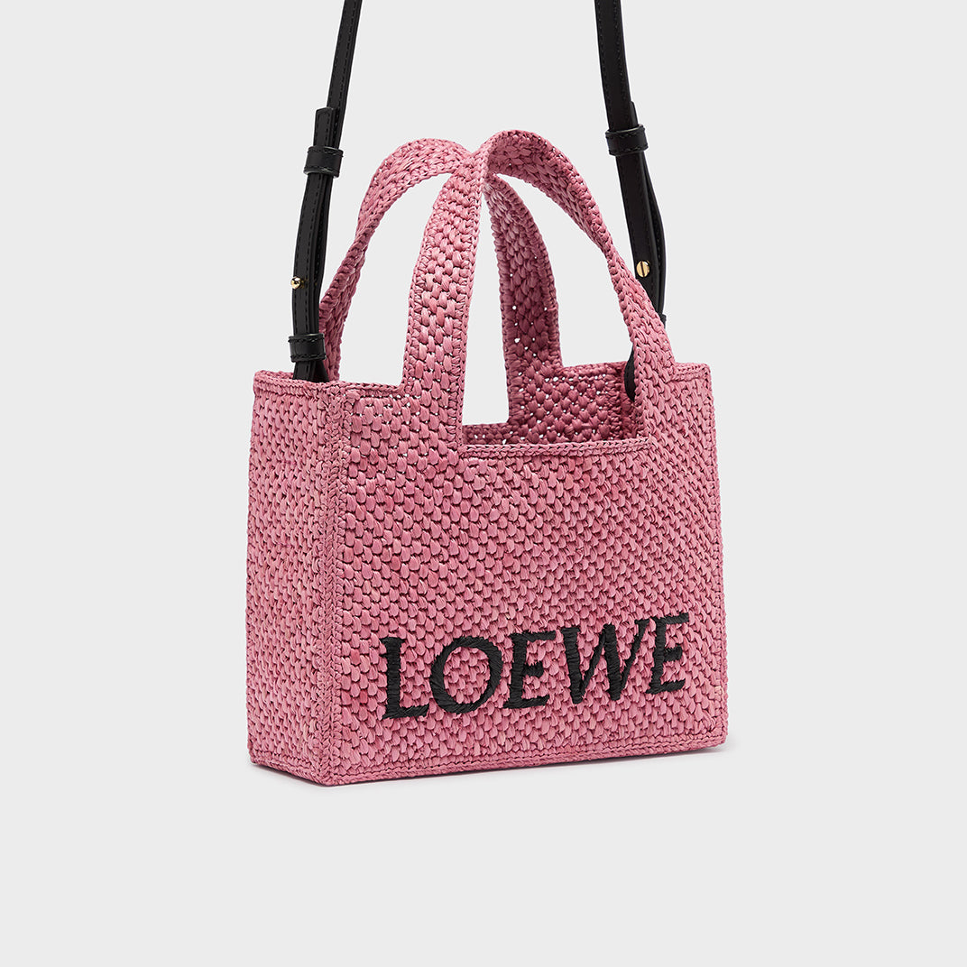 X Paula's Ibiza Mini Raffia Tote in Pink