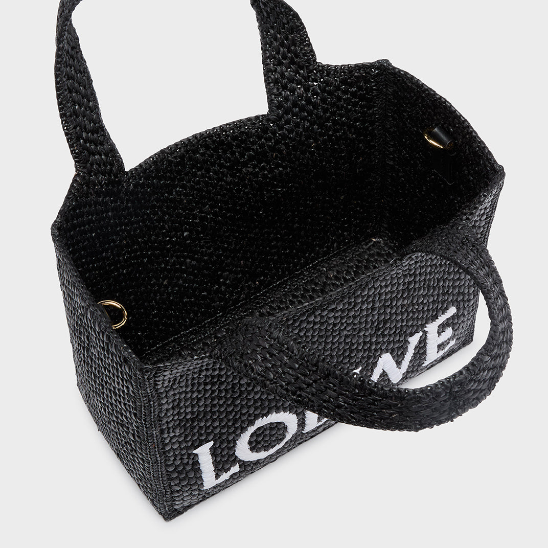 X Paula's Ibiza Small Raffia Tote in Black