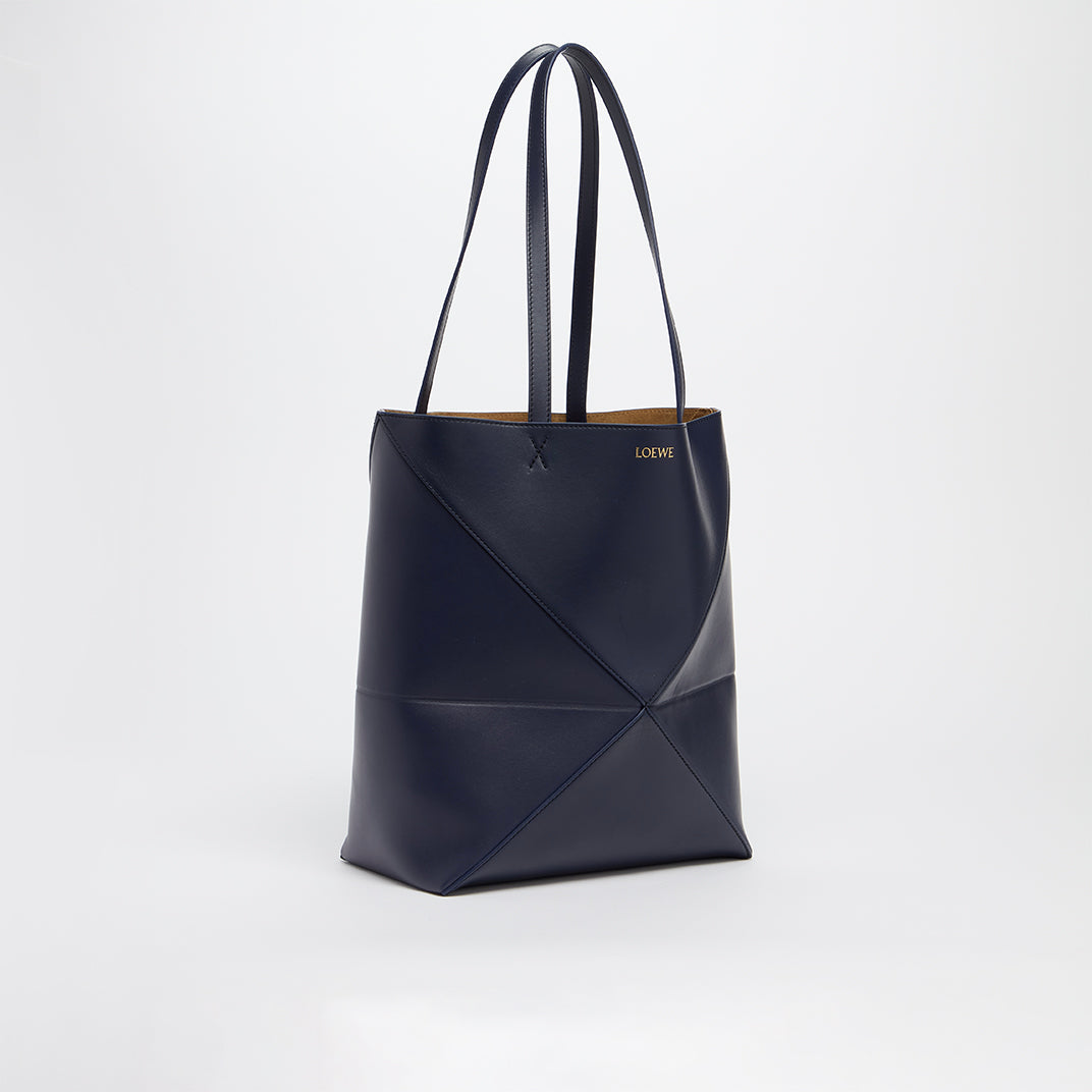 Puzzle Fold Tote in Abyss Blue
