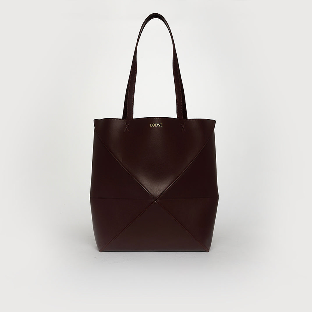 Puzzle Fold Tote in Dark Burgundy