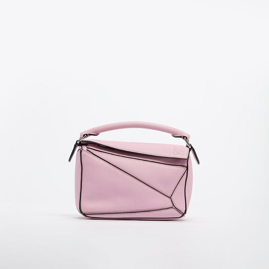 Puzzle Mini Leather Shoulder Bag in Baby Pink