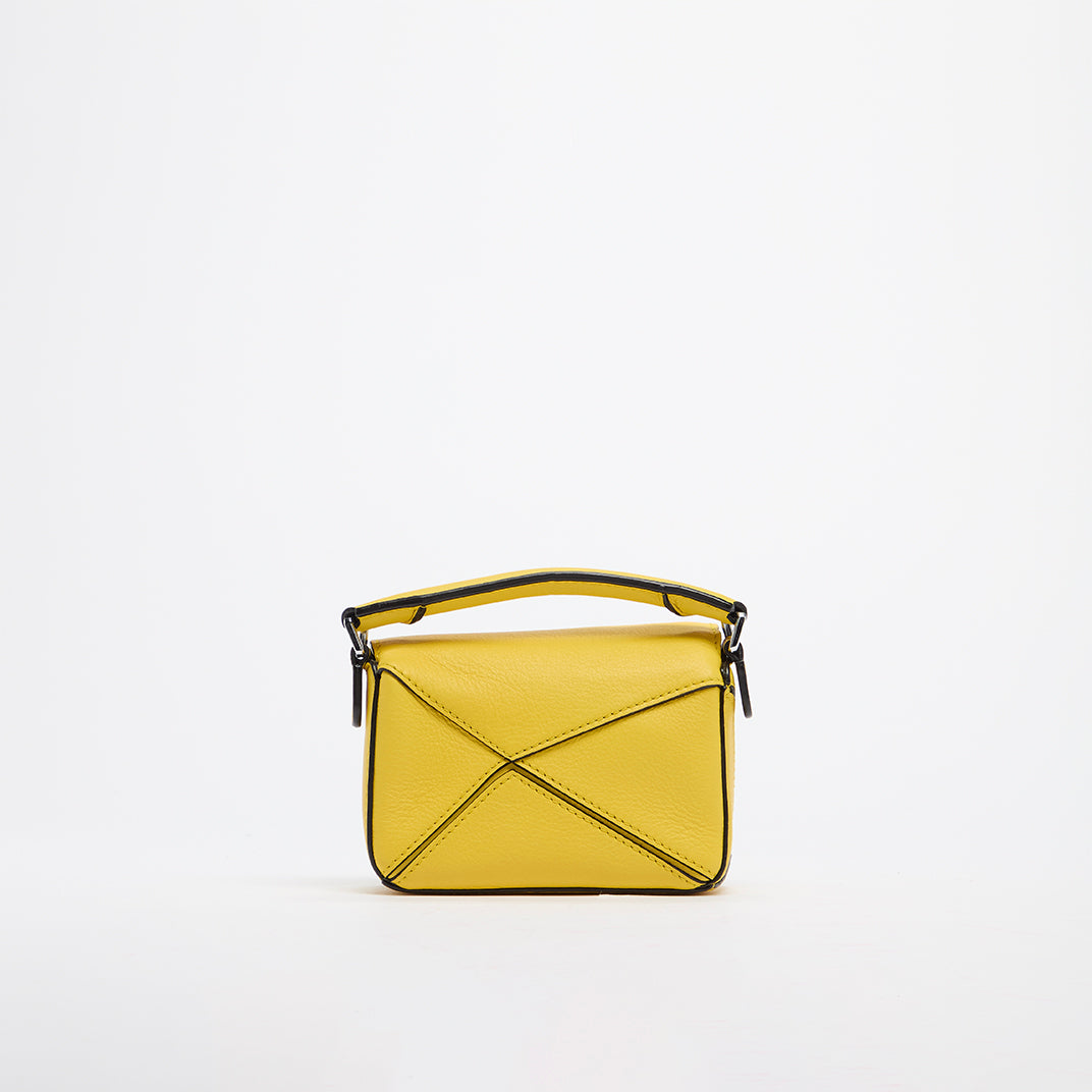 Puzzle Nano Leather Shoulder Bag in Yellow