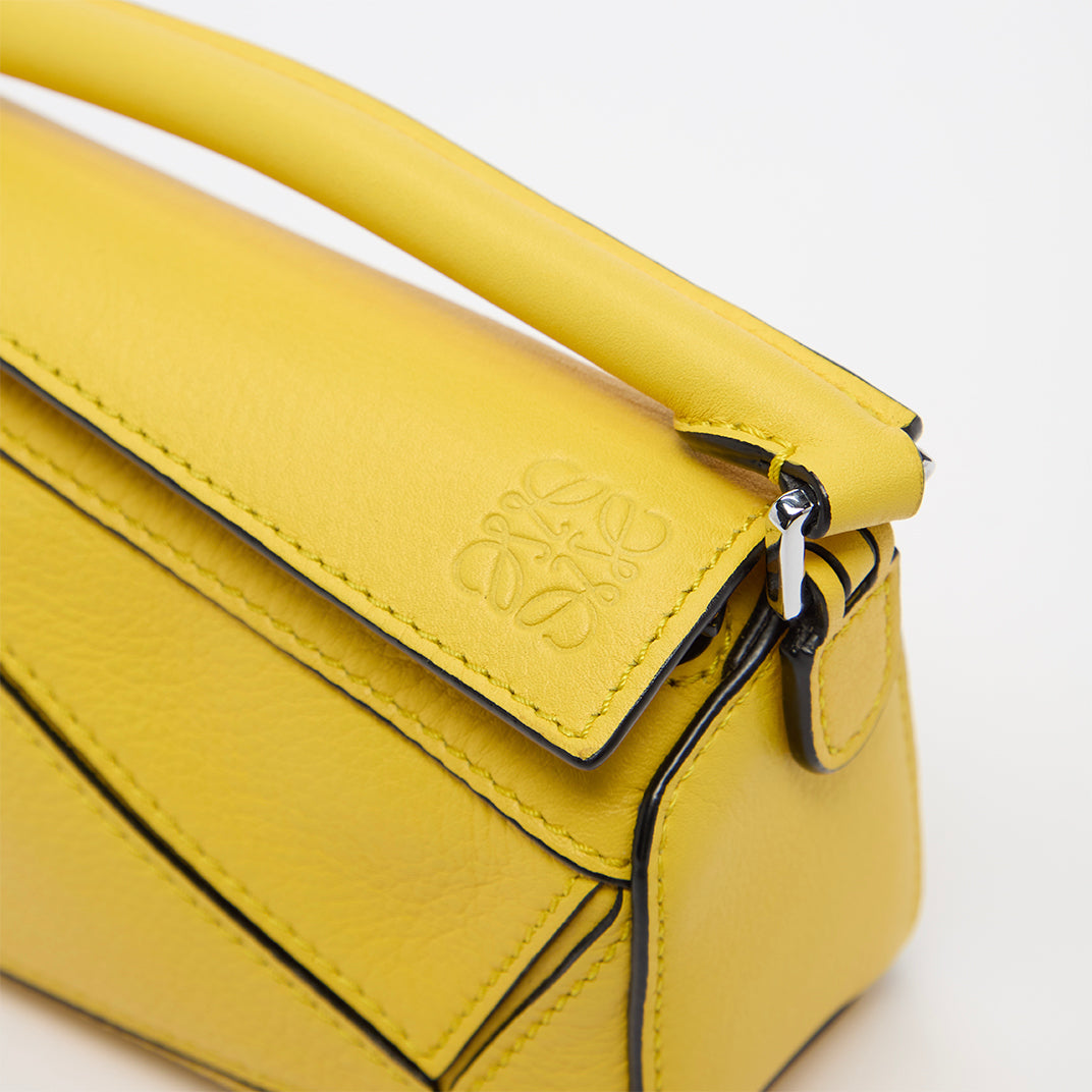Puzzle Nano Leather Shoulder Bag in Yellow