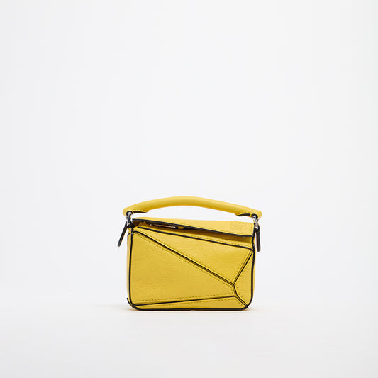 Puzzle Nano Leather Shoulder Bag in Yellow