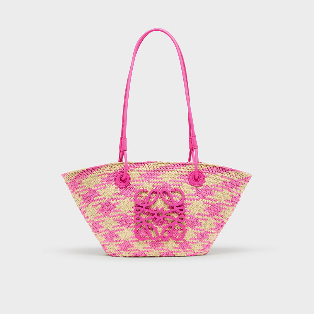 Small Anagram Basket Bag in Fuchsia