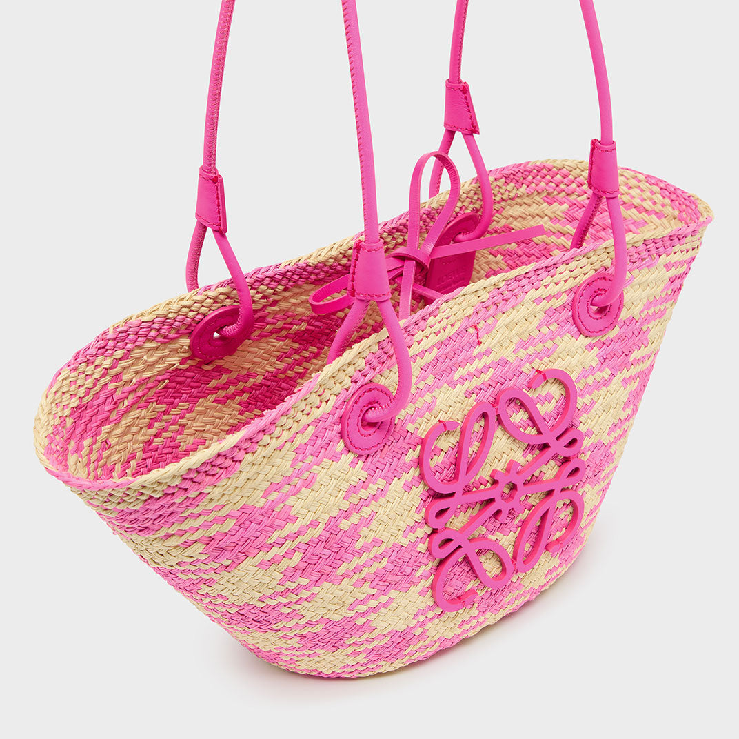 Small Anagram Basket Bag in Fuchsia