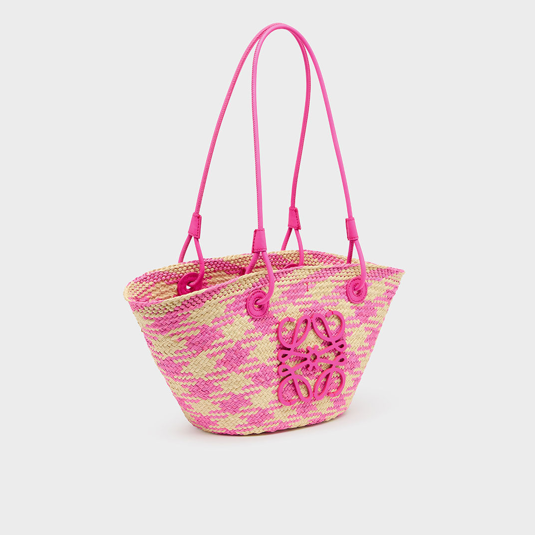 Small Anagram Basket Bag in Fuchsia