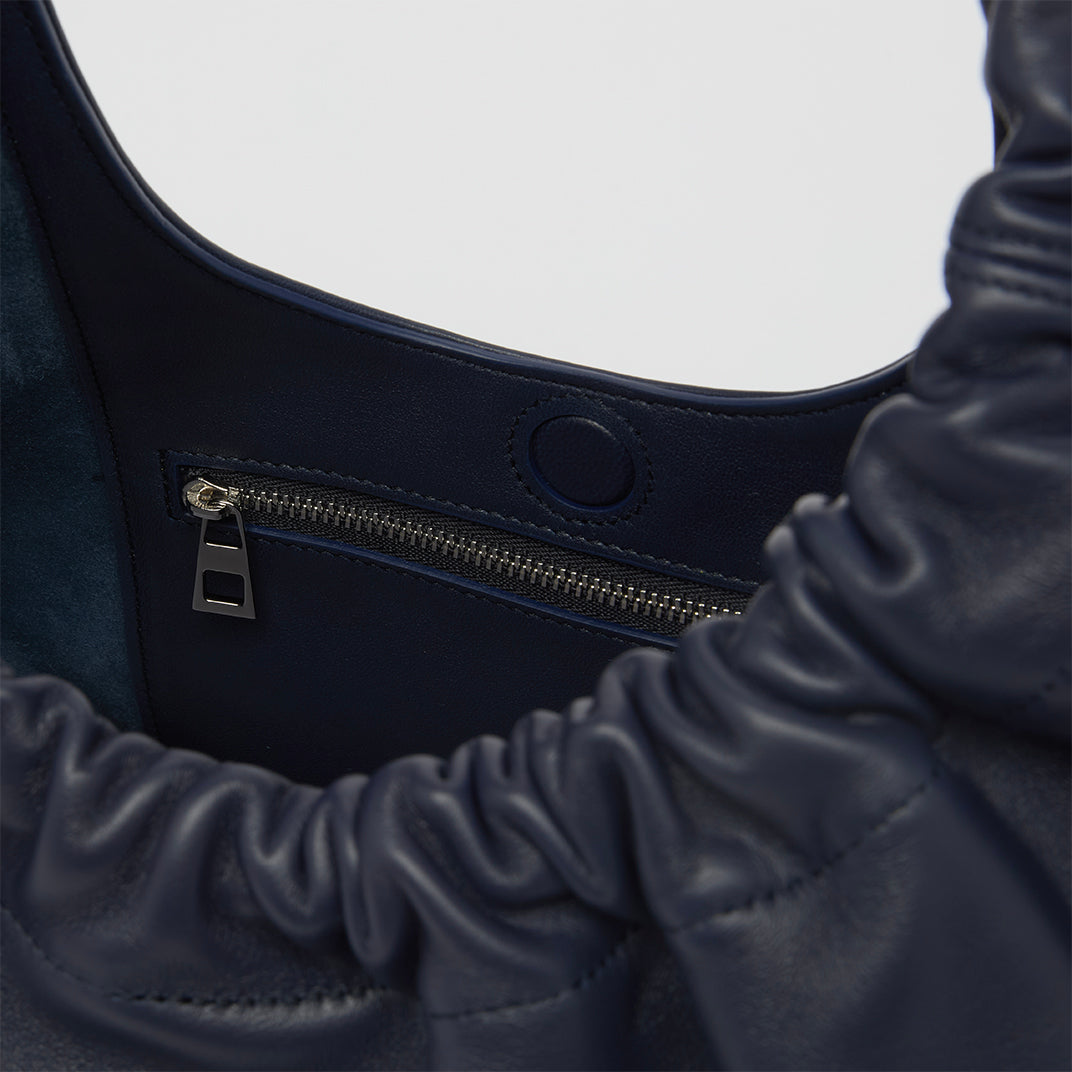 Small Squeeze Bag in Abyss Blue Nappa Leather