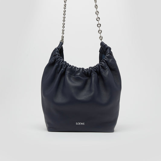 Small Squeeze Bag in Abyss Blue Nappa Leather