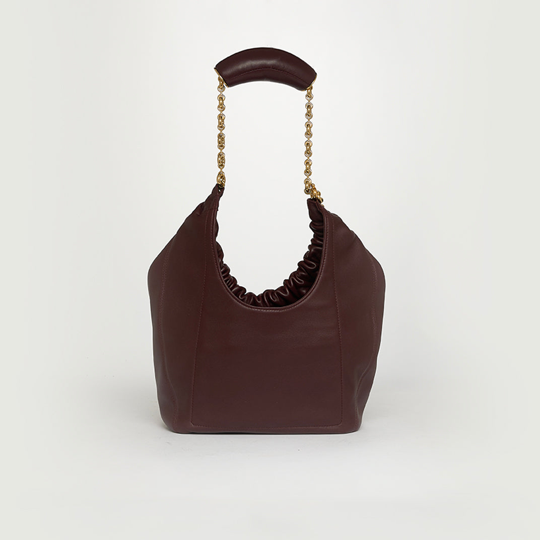 Small Squeeze Bag in Burgundy Nappa Leather [ReQuest]