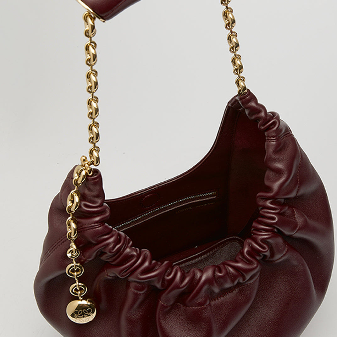 Small Squeeze Bag in Burgundy Nappa Leather [ReQuest]