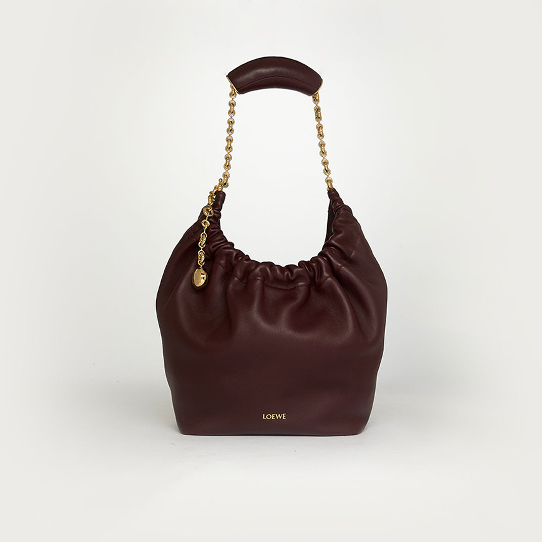 Small Squeeze Bag in Burgundy Nappa Leather [ReQuest]