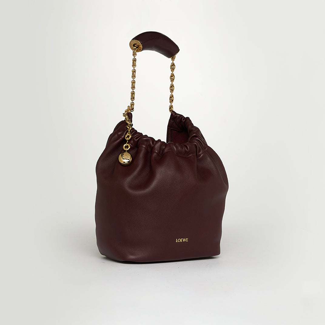 Small Squeeze Bag in Burgundy Nappa Leather [ReQuest]