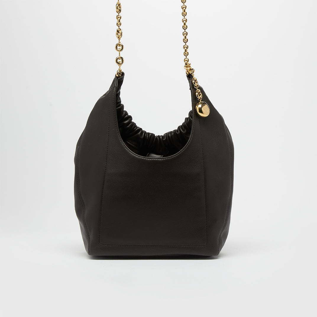 Small Squeeze Bag in Chocolate Nappa Leather