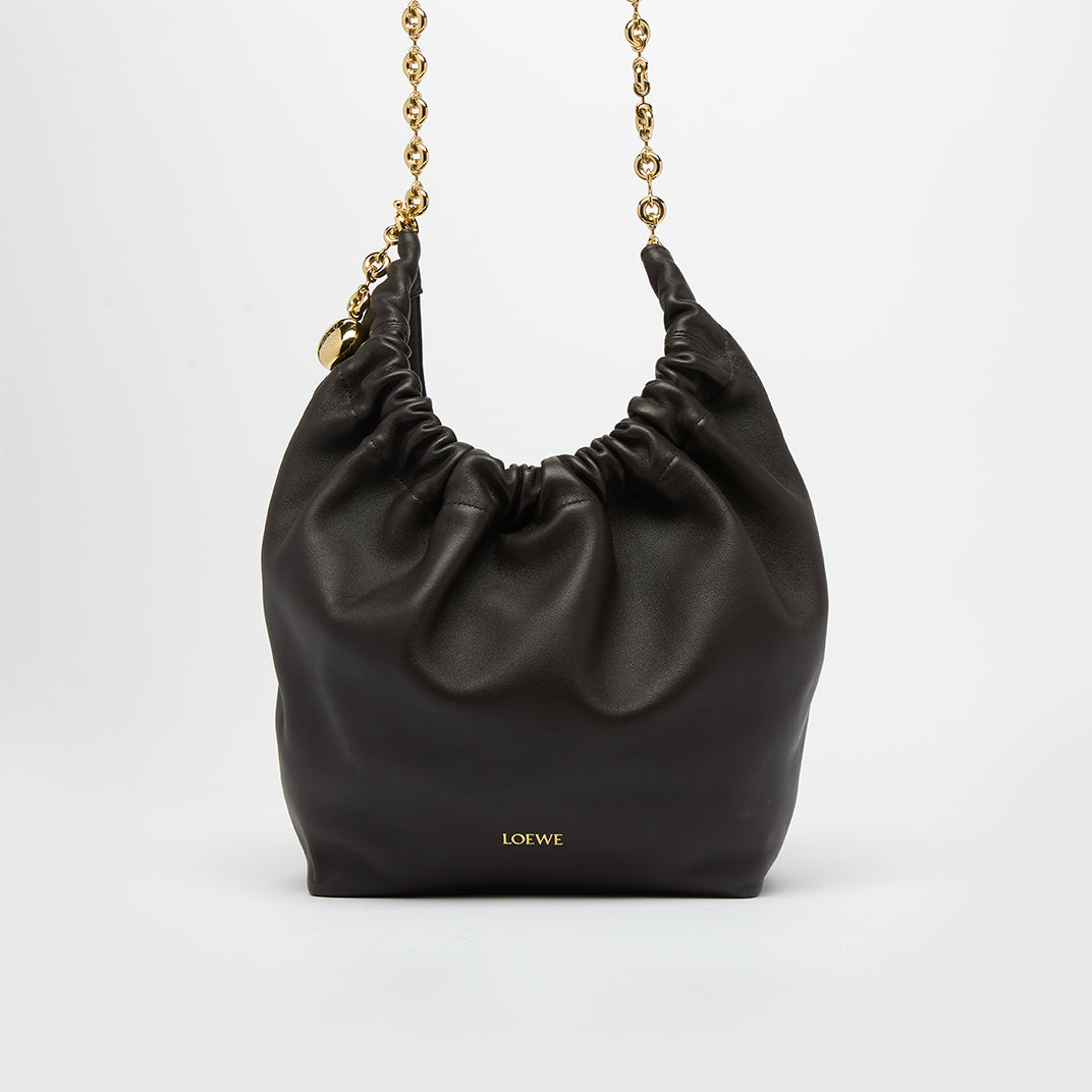 Small Squeeze Bag in Chocolate Nappa Leather