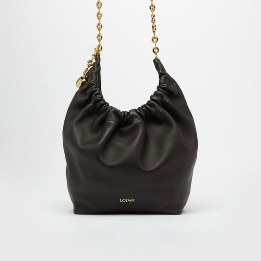 Small Squeeze Bag in Chocolate Nappa Leather