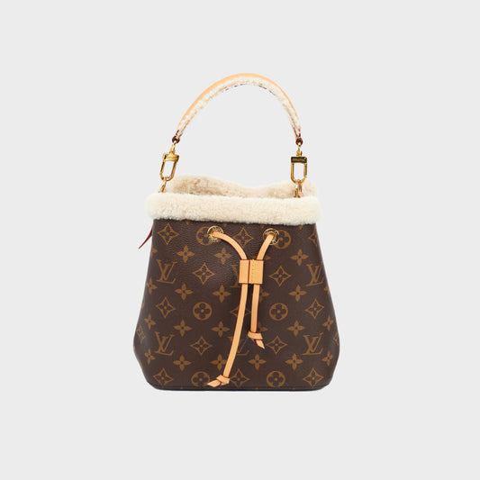 Noe BB in Monogram with Shearling Trim