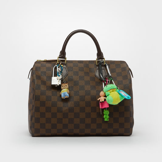 Speedy 30 in Damier Ebène Canvas with Charms