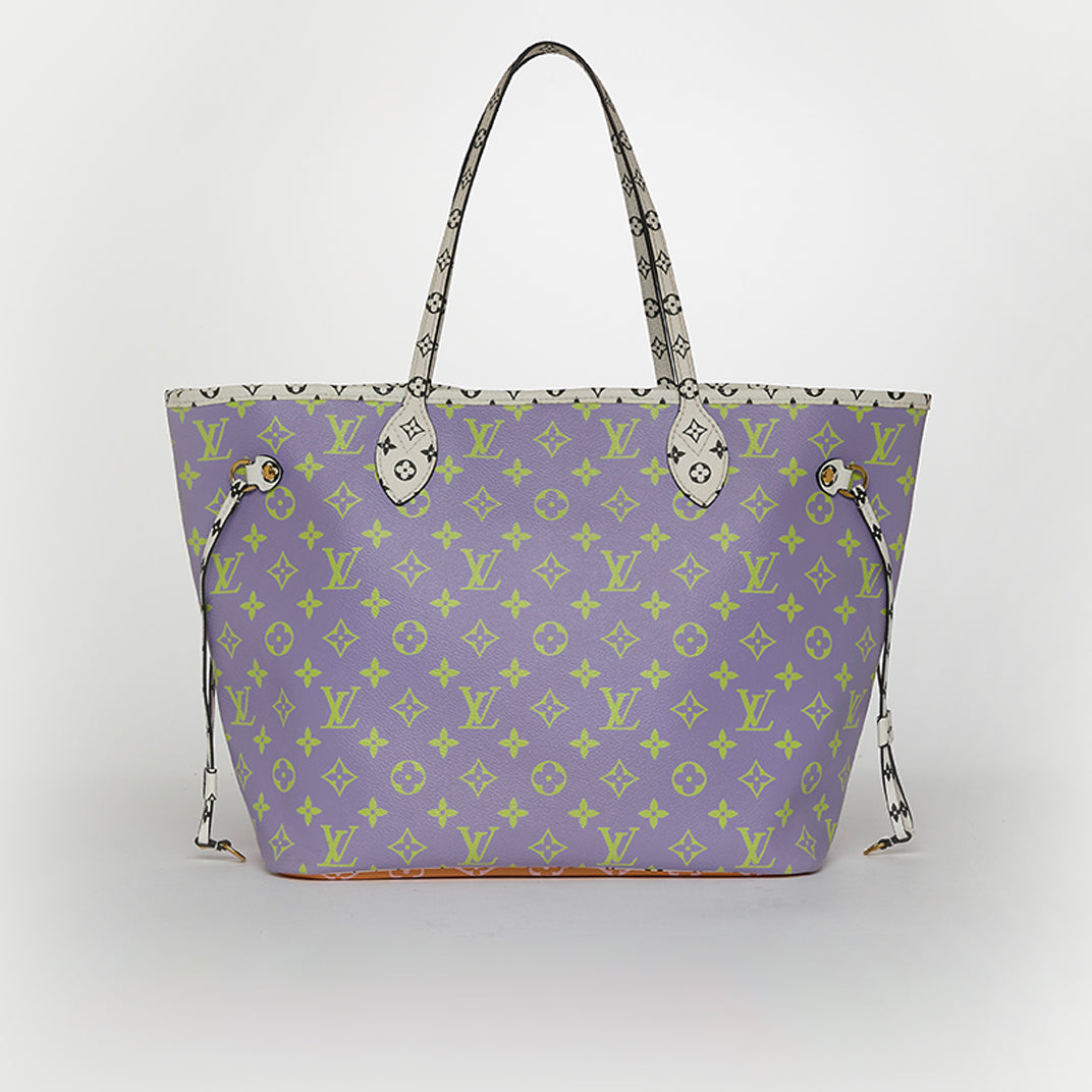 Monogram Giant Neverfull MM Tote Bag in Purple