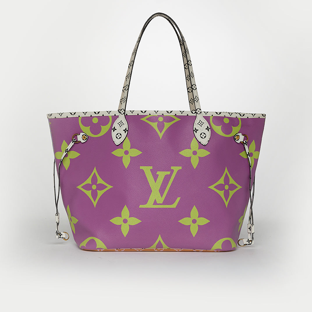 Monogram Giant Neverfull MM Tote Bag in Purple