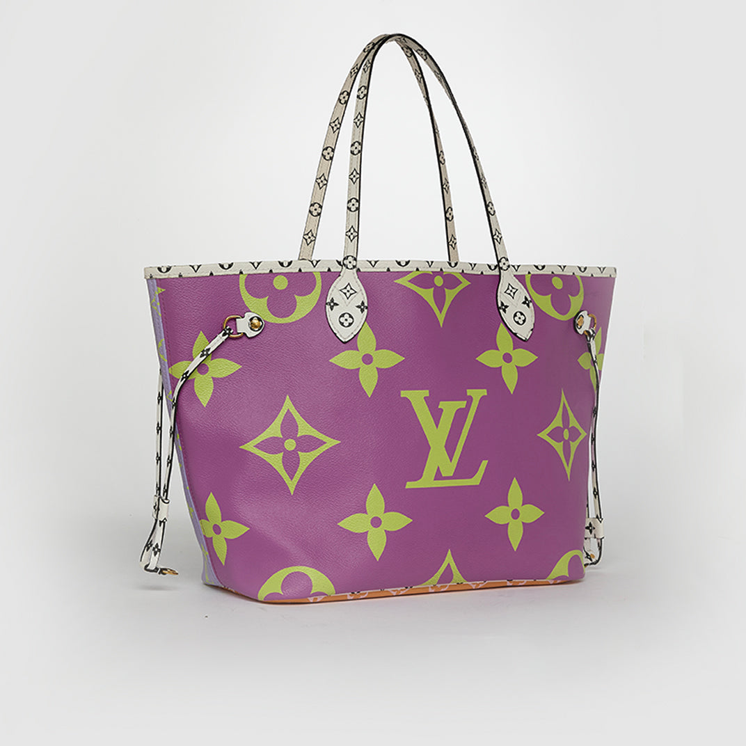 Monogram Giant Neverfull MM Tote Bag in Purple