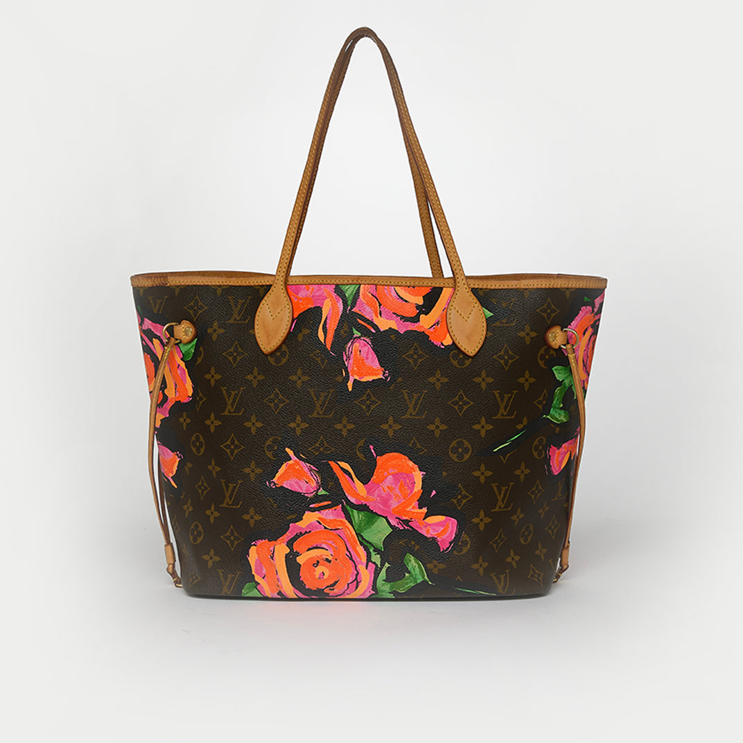 Monogram Roses Neverfull MM Tote Bag