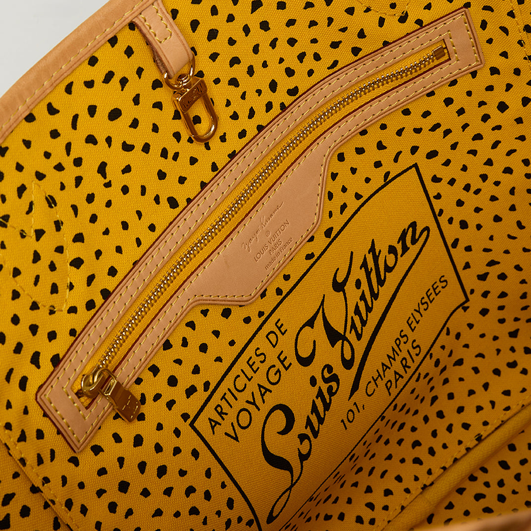 x Yayoi Kusama Jaune Infinity Dots Monogram Neverfull MM Tote Bag