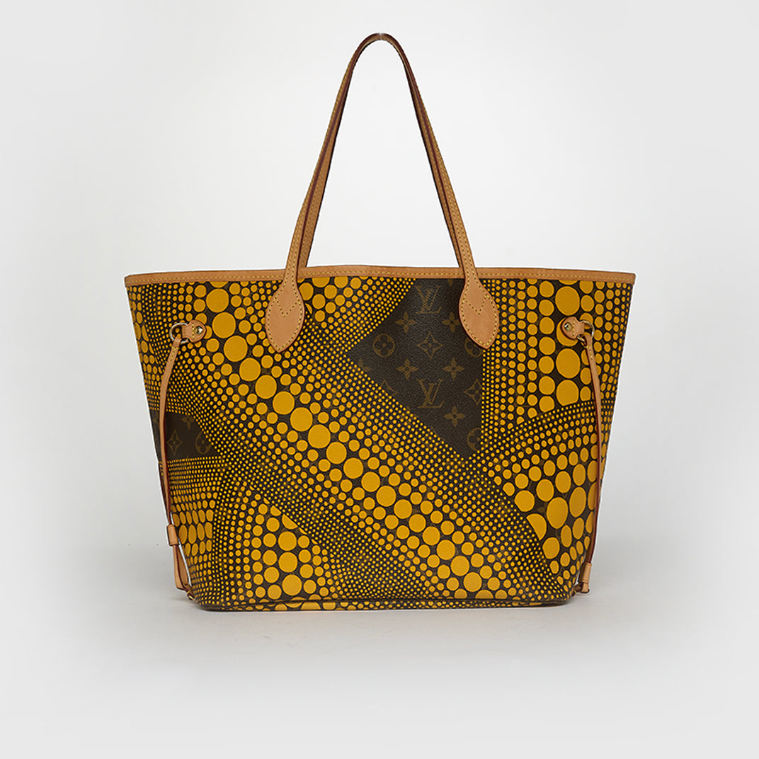 x Yayoi Kusama Jaune Infinity Dots Monogram Neverfull MM Tote Bag