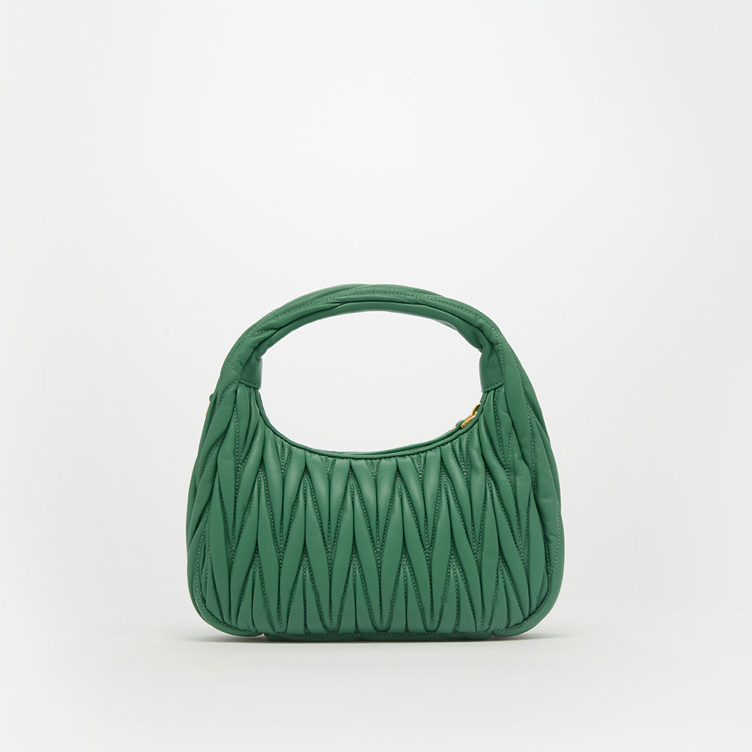 Green leather hobo bag best sale