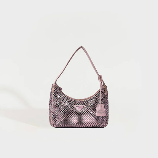 Hobo Re-Edition 2000 Nylon with Crystals in Pink [ReSale]