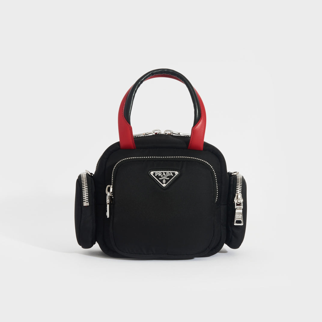 Triangle Nylon Shoulder Bag in Black [ReSale]