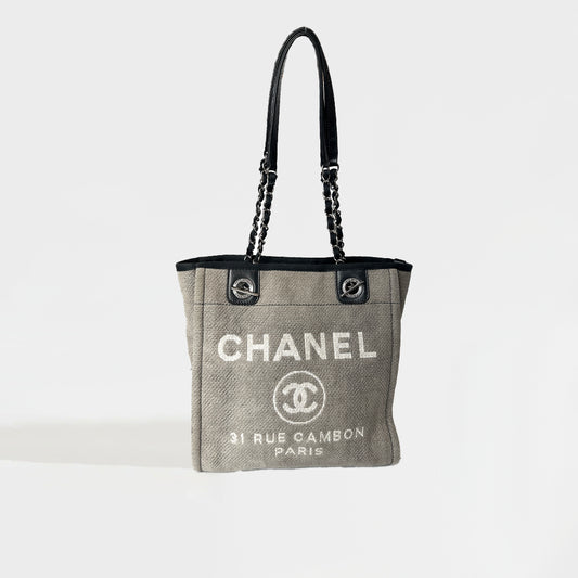 Deauville PM Canvas Chain Tote Bag in Grey 2012 [ReSale]