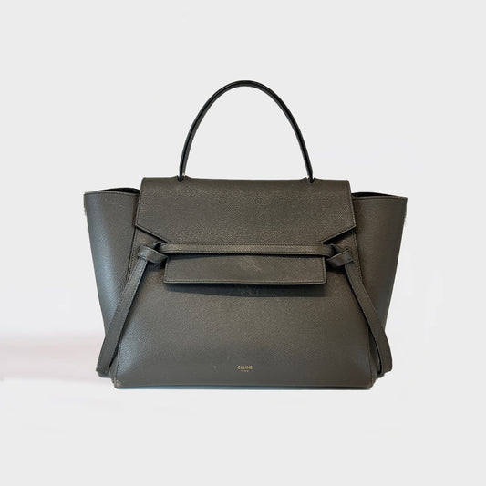 Mini Belt Bag in Grained Leather in Grey [ReSale]