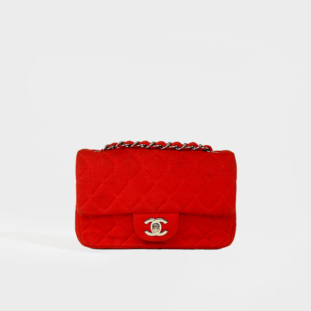 Mini Rectangular Single Flap Shoulder Bag in Red Jersey 2014 [ReSale]