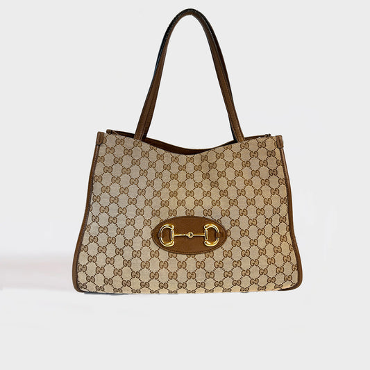 Horsebit 1955 Tote Bag in Brown GG Supreme Canvas [ReSale]