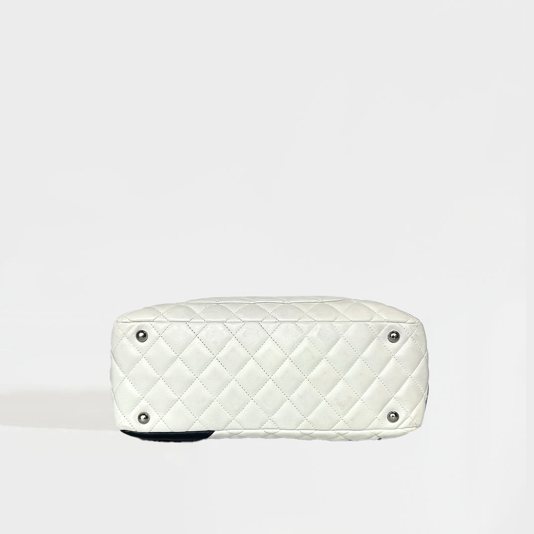 Cambon Ligne Bowler Bag in Quilted White Leather 2005 - 2006 [ReSale]