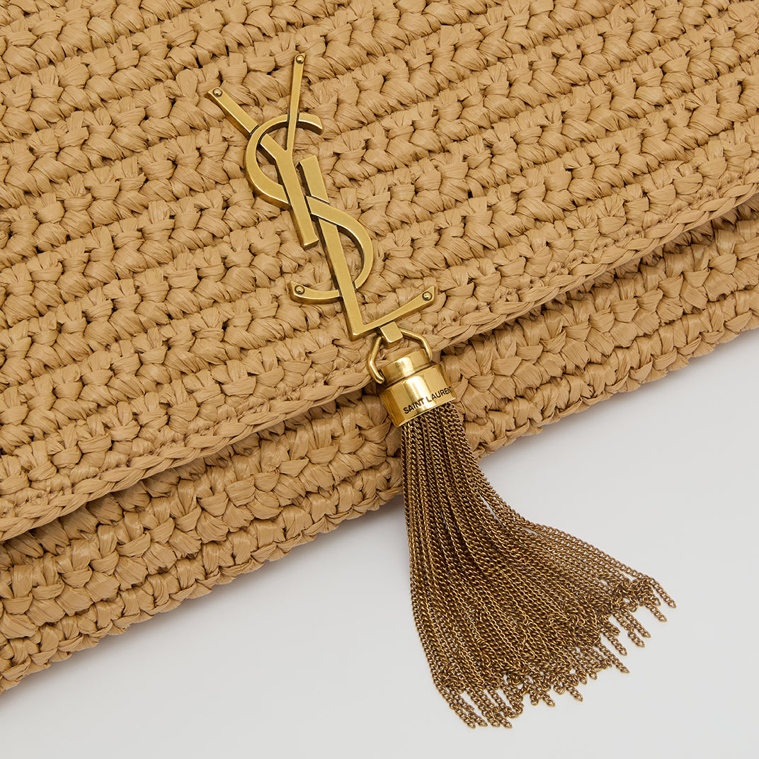 Medium Kate 99 Tassel Bag in Raffia