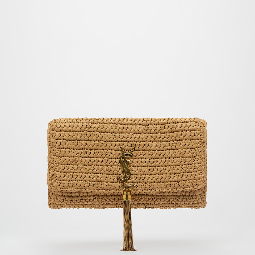 Medium Kate 99 Tassel Bag in Raffia