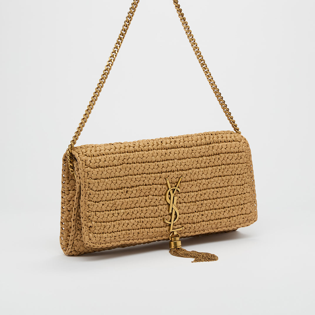 Medium Kate 99 Tassel Bag in Raffia