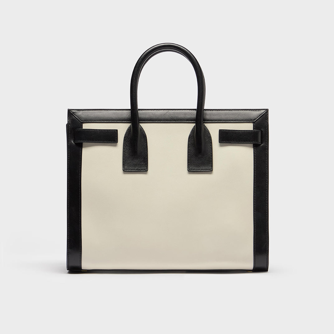 SAINT LAURENT Medium Sac de Jour White with Black COCOON