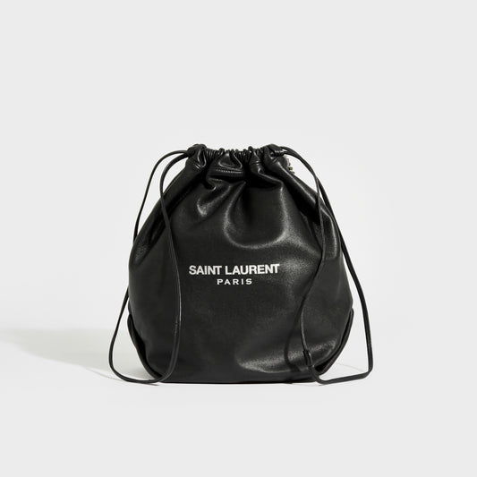 Teddy Leather Chain Shoulder Bag in Black