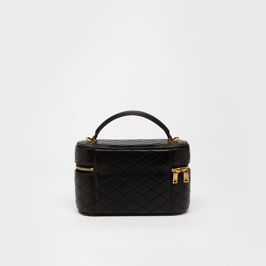 Gaby Vanity Bag in Black Lambskin