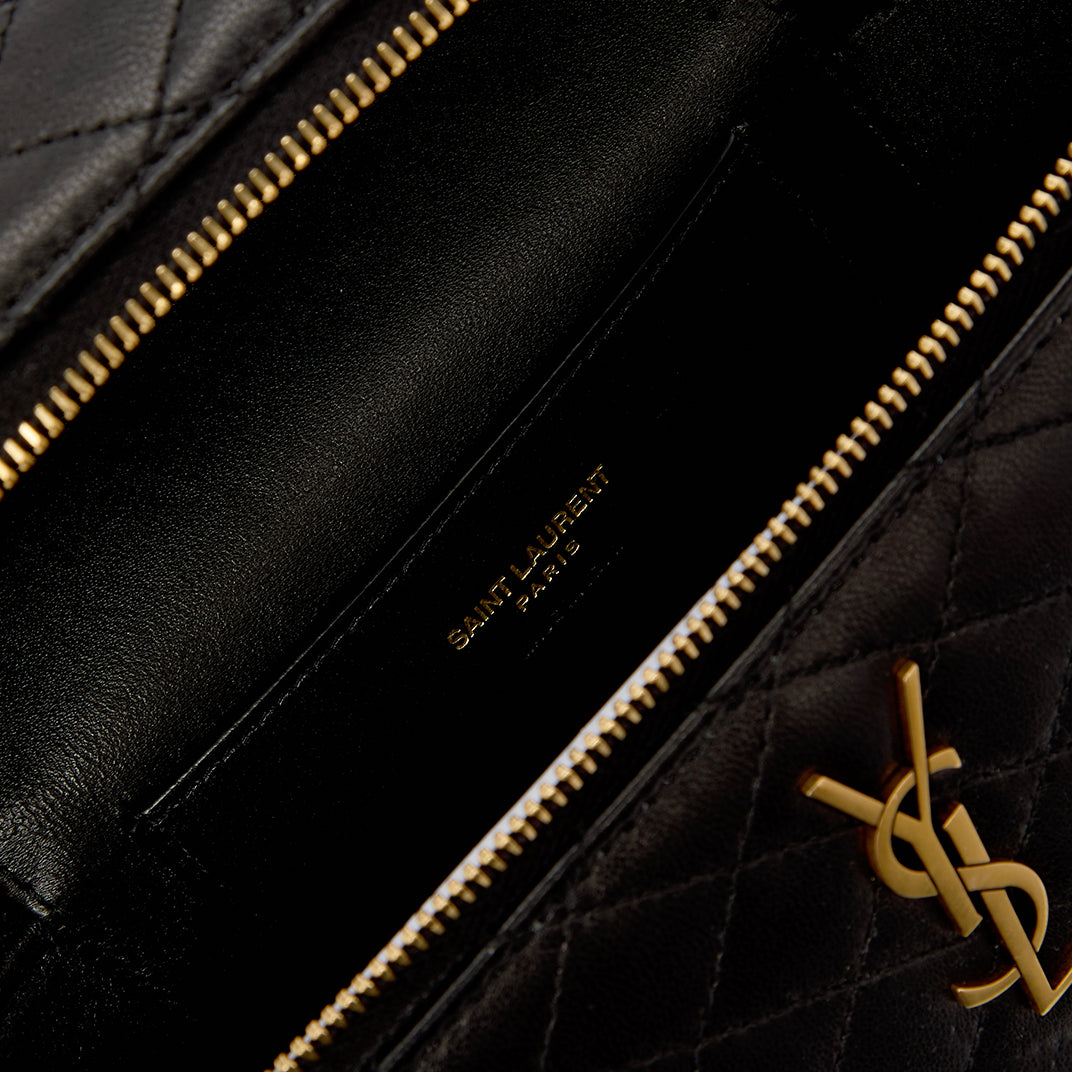 Gaby Vanity Bag in Black Lambskin