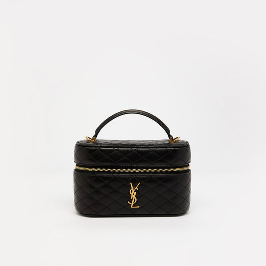 Gaby Vanity Bag in Black Lambskin