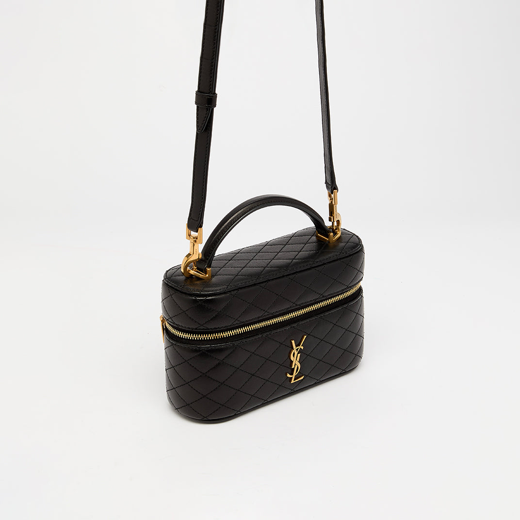 Gaby Vanity Bag in Black Lambskin