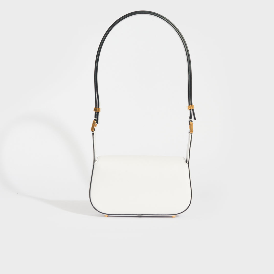 Small V-Logo Chain Leather Shoulder Bag in White [ReSale]